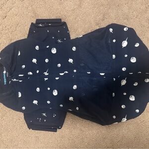Navy Blue Baby Sleep Sack with Space Print for the Snoo bassinet